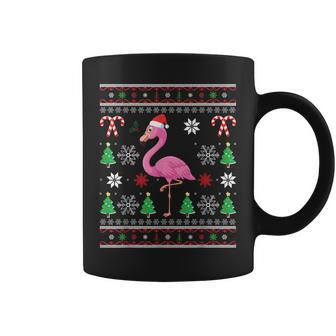 Flamingo Christmas Lights Santa Hat Ugly Christmas Sweater Coffee Mug - Seseable