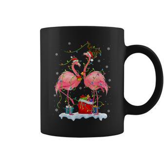 Flamingo Christmas Tree Lights Matching For Couples Coffee Mug - Thegiftio UK