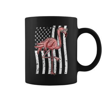 Flamingo Pink Animal Zoo Bird Flamingos Usa Flag Pride Coffee Mug | Mazezy