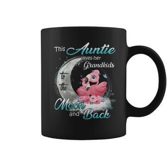 Flamingo This Auntie Loves Her Grandkids To Moon And Back Moon Funny Gifts Coffee Mug | Mazezy