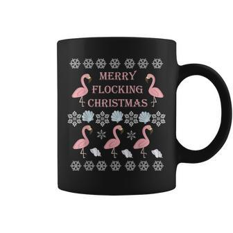 Flamingo Ugly Christmas Sweater Holiday Coffee Mug - Monsterry