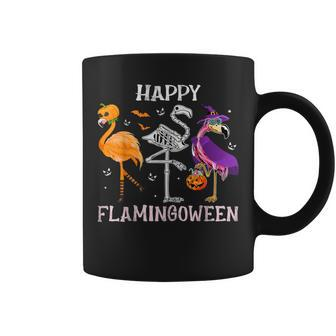 Flamingoween Halloween Pink Flamingo Costume Skeleton Witch Coffee Mug - Monsterry