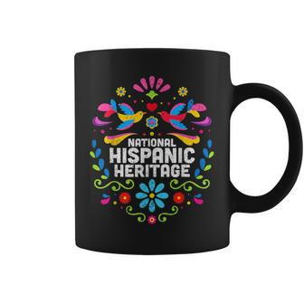 Floral Groovy National Hispanic Heritage Month Latino Pride Coffee Mug - Monsterry