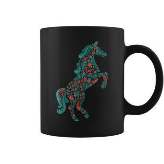 Floral Horse Riding Horse Lover Women Girls Gifts Horse Riding Funny Gifts Coffee Mug | Mazezy