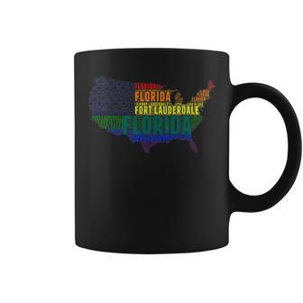 Florida Fort Lauderdale Love Wins Equality Lgbtq Pride Coffee Mug | Mazezy CA
