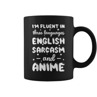 Fluent In English Sarcasm And Anime Animation Coffee Mug | Mazezy