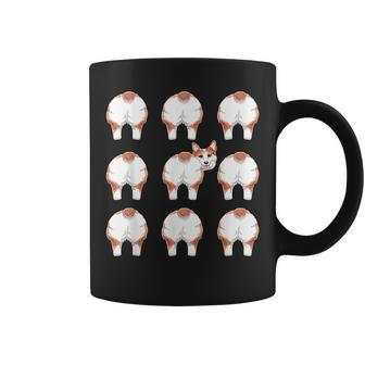 Fluffy Welsh Corgi Butt Pattern Funny Dog Bum Pet Lover Gift Coffee Mug | Mazezy