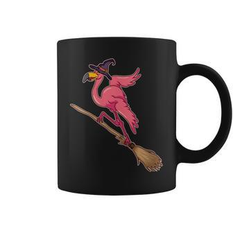 Flying Flamingo Witch Design - Halloween Gift Costume Coffee Mug | Mazezy