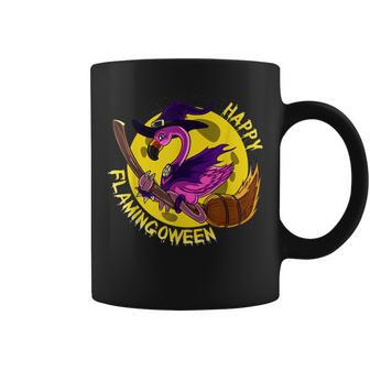 Flying Flamingo Witch Joke Humor Funny Halloween Costume Coffee Mug | Mazezy