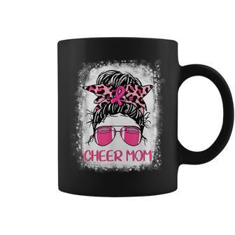 Football Cheer Mom Pink Out Leopard Breast Cancer Month Coffee Mug - Monsterry