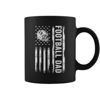 Football Dad American Flag Proud Dad Of Ballers Fathers Day Coffee Mug | Mazezy