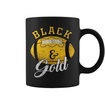Football Game Day Black And Gold Costume For Football Lover Coffee Mug - Monsterry