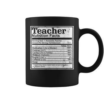 For Teachers Funny Nutrition Facts Teacher Awesome School Coffee Mug | Mazezy
