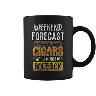 Weekend Forecast Cigars With A Chance Of Bourbon Cigar Coffee Mug - Monsterry UK