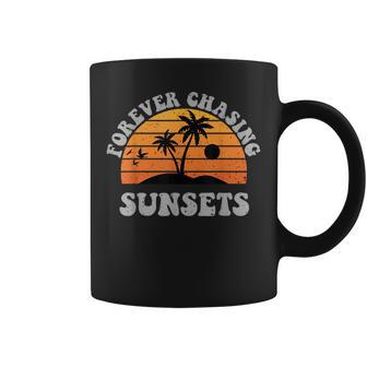 Forever Chasing Sunsets Funny Retro Sunset Photographer Men Coffee Mug | Mazezy