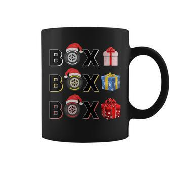 Formula Racing Car Tire Box Box Box Radio Call Fun Christmas Coffee Mug | Mazezy