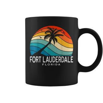 Fort Lauderdale Beach Florida Beach Palm Tree Souvenir Coffee Mug | Mazezy