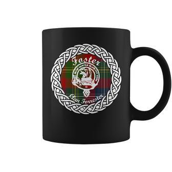 Foster Surname Last Name Scottish Clan Tartan Badge Crest Funny Last Name Designs Funny Gifts Coffee Mug | Mazezy