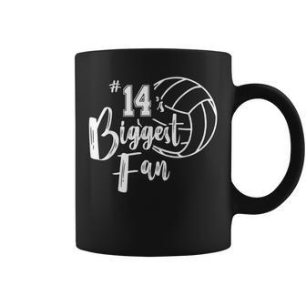 Fourn 14 Biggest Fan Volleyball Mom Volleyball Dad Coffee Mug | Mazezy DE