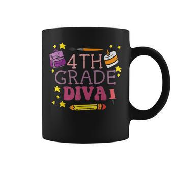 Fourth 4Th Grade Diva Cute First Day Of School Girls Kids Coffee Mug - Seseable