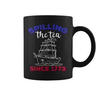 Fourth Of July Spilling The Tea Since 1773 American Outfits Coffee Mug | Mazezy