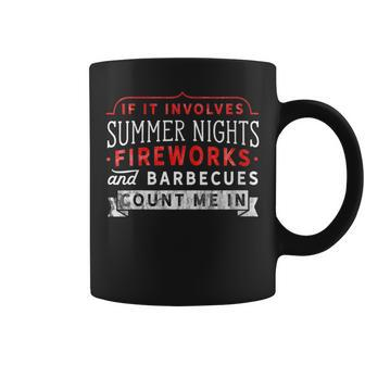 Fourth Of July Summer Nights Fireworks Bbq Celebrate 4Th Summer Funny Gifts Coffee Mug | Mazezy