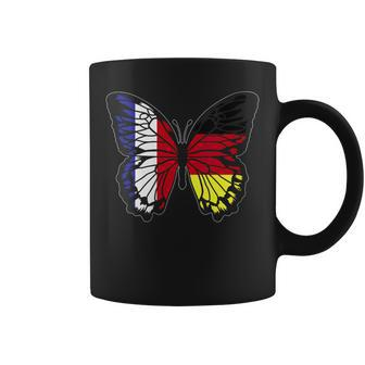 France And Germany Mix Butterfly Half German Half French Coffee Mug | Mazezy CA