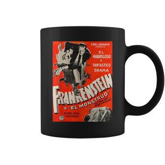 Frankenstein Halloween Monster Poster Spanish Horror Movie Halloween Funny Gifts Coffee Mug | Mazezy