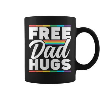 Free Dad Hugs Rainbow Lgbtq Proud Gay Pride Father Daddy Coffee Mug | Mazezy