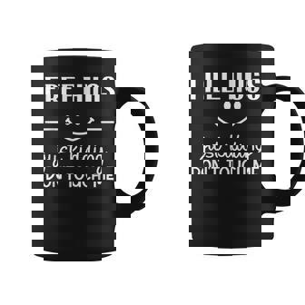 Free Hugs Just Kidding Don't Touch Me Smile Icon Coffee Mug - Thegiftio