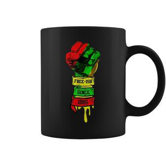 Free-Ish Since 1865 With Pan Junenth Fist Black African Coffee Mug | Mazezy