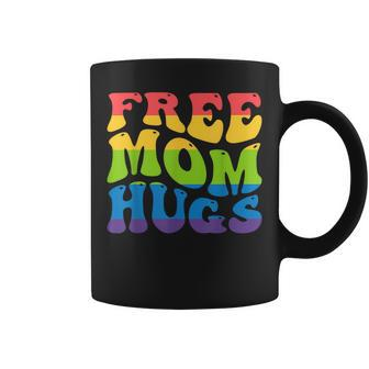 Free Mom Hugs For Lgbtq Pride Month And Gay Rights Groovy Coffee Mug | Mazezy