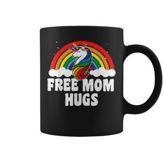 Free Mom Hugs Gay Pride Parade Rainbow Flag Unicorn Coffee Mug | Mazezy AU