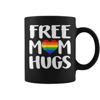 Free Mom Hugs Heart Rainbow Flag Lgbt Pride Month Coffee Mug | Mazezy