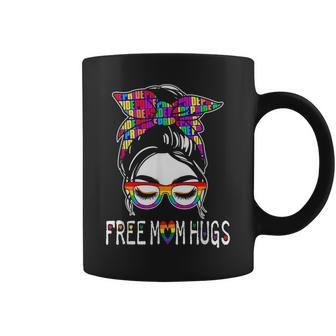 Free Mom Hugs Lgbtq Rainbow Flag Gay Pride Ally Sunflower Coffee Mug | Mazezy