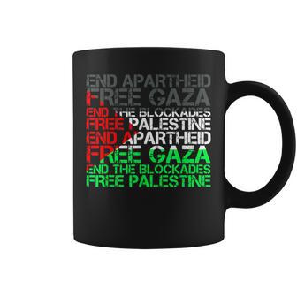 Free Palestine Arabic Palestine Gaza Jerusalem Support Flag Coffee Mug | Mazezy