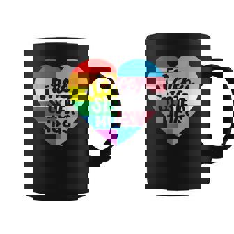 Free Sister Hugs Gay Pride Lgbt Transgender Rainbow Flag Coffee Mug - Thegiftio