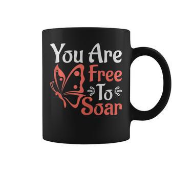 You Are Free To Soar Entomology Butterfly Lovers Quote Coffee Mug | Mazezy AU