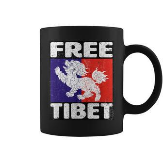 Free Tibet Flag Snow Lion Vintage Graphic Coffee Mug | Mazezy