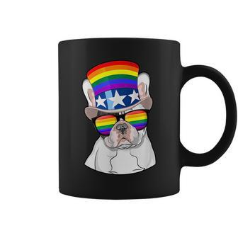 French Bulldog Gay Pride Lgbt Rainbow Flag Women Frenchie Coffee Mug | Mazezy
