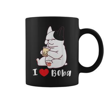 French Bulldog I Love Boba Bubble Milk Tea Dog Cute Coffee Mug | Mazezy