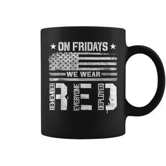 On Friday We Wear Red American Flag Military Supportive Coffee Mug - Monsterry
