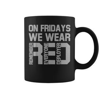 On Fridays We Wear Red Military Veteran Day Us Flag Coffee Mug - Thegiftio UK