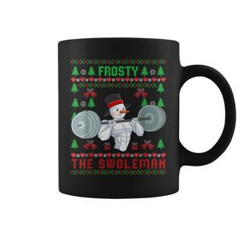Frosty The Swoleman Ugly Christmas Sweater Snowman Gym Coffee Mug | Mazezy