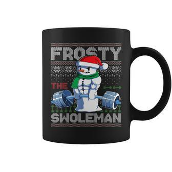Frosty The Swoleman Ugly Christmas Sweater Snowman Gym Coffee Mug - Seseable