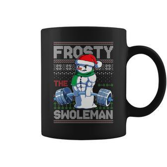 Frosty The Swoleman Ugly Christmas Sweater Snowman Gym Coffee Mug - Monsterry