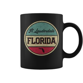 Ft Fort Lauderdale Florida Vintage 70S 80S Retro Style Coffee Mug | Mazezy