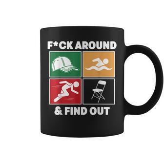 Fuck Around And Find Out Hat Chair Swim Run Coffee Mug | Mazezy