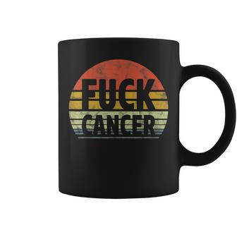 Fuck Cancer Breast Cancer Awareness Retro Distressed Coffee Mug | Mazezy
