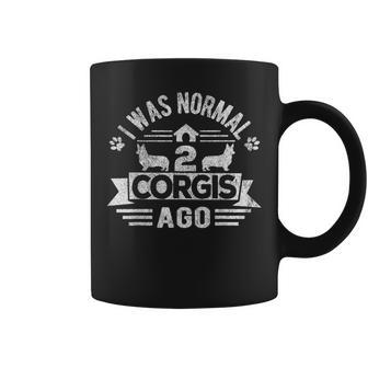 Funny 2 Corgis Dog Owner Corgi Mom Corgi Dad Retro Vintage Coffee Mug | Mazezy